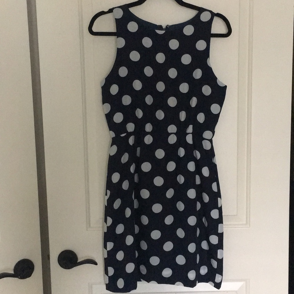 JCrew Factory Navy Polka Dot Dress, Size 4